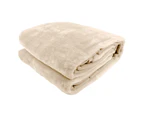 Laura Hill 800-gsm Faux Mink Throw Rug Blanket Queen Size Double-sided Large 220 X 240cm Heavy - Cream