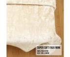 Laura Hill 800-gsm Faux Mink Throw Rug Blanket Queen Size Double-sided Large 220 X 240cm Heavy - Cream