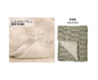 Laura Hill 800-gsm Faux Mink Throw Rug Blanket Queen Size Double-sided Large 220 X 240cm Heavy - Cream