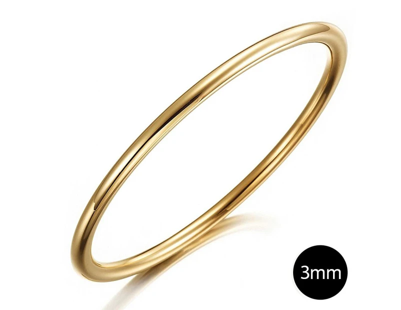 Solid Golf Bangle 3mm Gold Layered - 60