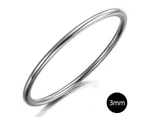 Solid Golf Bangle 3mm Rhodium Layered - 65