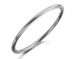 Solid Golf Bangle 3mm Rhodium Layered - 65