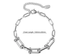 Lovelock U Link Chain Bracelet White Gold - 6mm