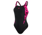 Speedo Womens Hyperboom Splice Eco Endurance+ One Piece Swimsuit (Black/Pink) - RD2524