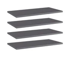 vidaXL Bookshelf Boards 4 pcs High Gloss Grey 60x30x1.5 cm Engineered Wood