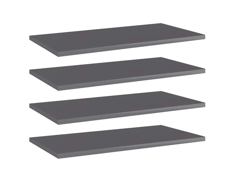 vidaXL Bookshelf Boards 4 pcs High Gloss Grey 60x30x1.5 cm Engineered Wood