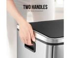 Maxkon 54L Pedal Recycling Bin Kitchen Rubbish Bin Waste Garbage Trash Bin Can with Three Compartments Silver