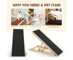 Petscene Dog Stairs Pet Ramp Puppy 4 Level Adjustable Ladder for Bed Car Outdoor Indoor Pine Wood