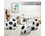 Giantex Football Shaped Children Leisure Armchair w/ Solid Wood Structure Kids Sofa Chair, Black & White