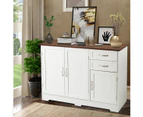 Giantex Wooden Buffet Sideboard Modern Storage Cabinet Cupboard for Hallway Kitchen Living Room,White