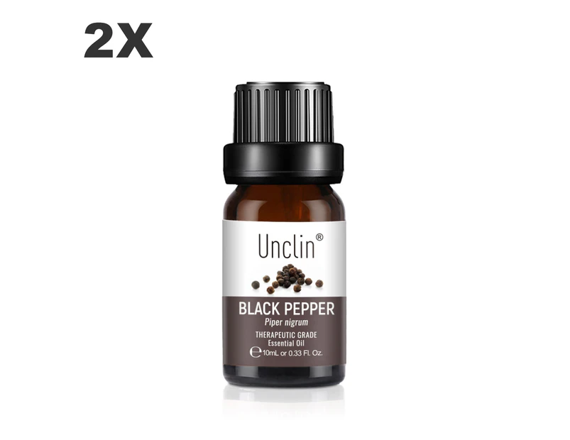 2X UNCLIN 10ml Essential Oil 100% Pure Natural Aromatherapy Diffuser Essential Oils Black Pepper