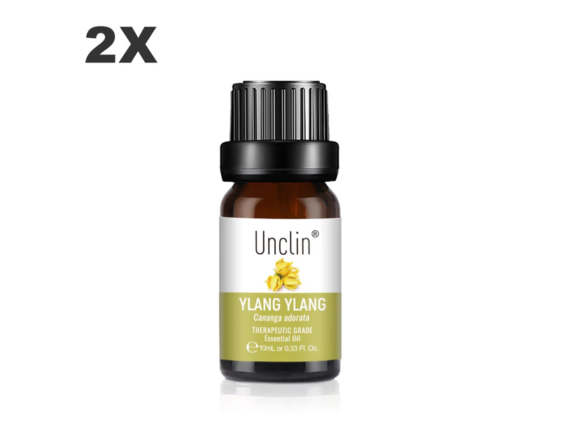 2X UNCLIN 10ml Essential Oil 100% Pure Natural Aromatherapy Diffuser Essential Oils Ylang Ylang