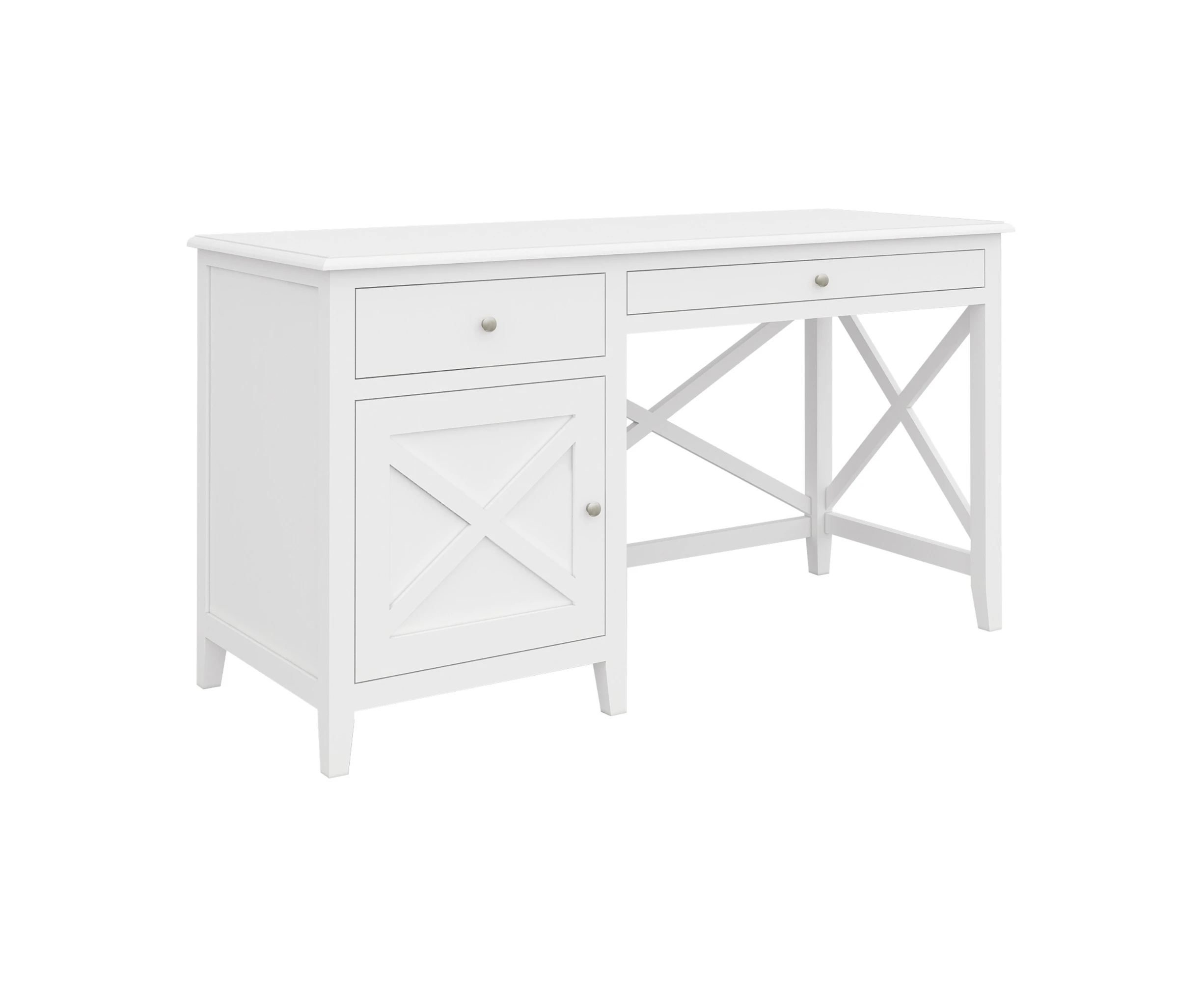 Daisy Study Computer Desk 140cm Office Executive Table Solid Acacia Wood - White