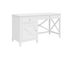 Daisy Study Computer Desk 140cm Office Executive Table Solid Acacia Wood - White