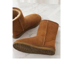 100% Australian Sheepskin UGG 3/4 Boots Moccasins Slippers Shoes Classic - Chestnut