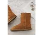 100% Australian Sheepskin UGG 3/4 Boots Moccasins Slippers Shoes Classic - Chestnut