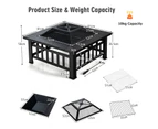 Costway 3 in 1 Outdoor Fire Pit Table Patio BBQ Grill Wood Burning Fireplace Garden Stove Camping Bonfire