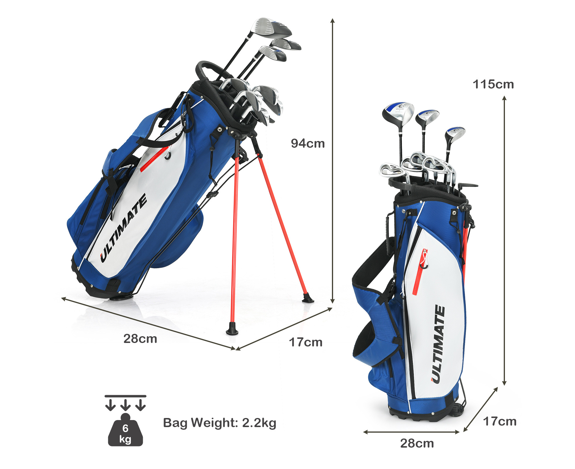 Forgan of St Andrews F200 Golf Clubs Set with Bag, Graphite/Steel, Mens  Left Hand