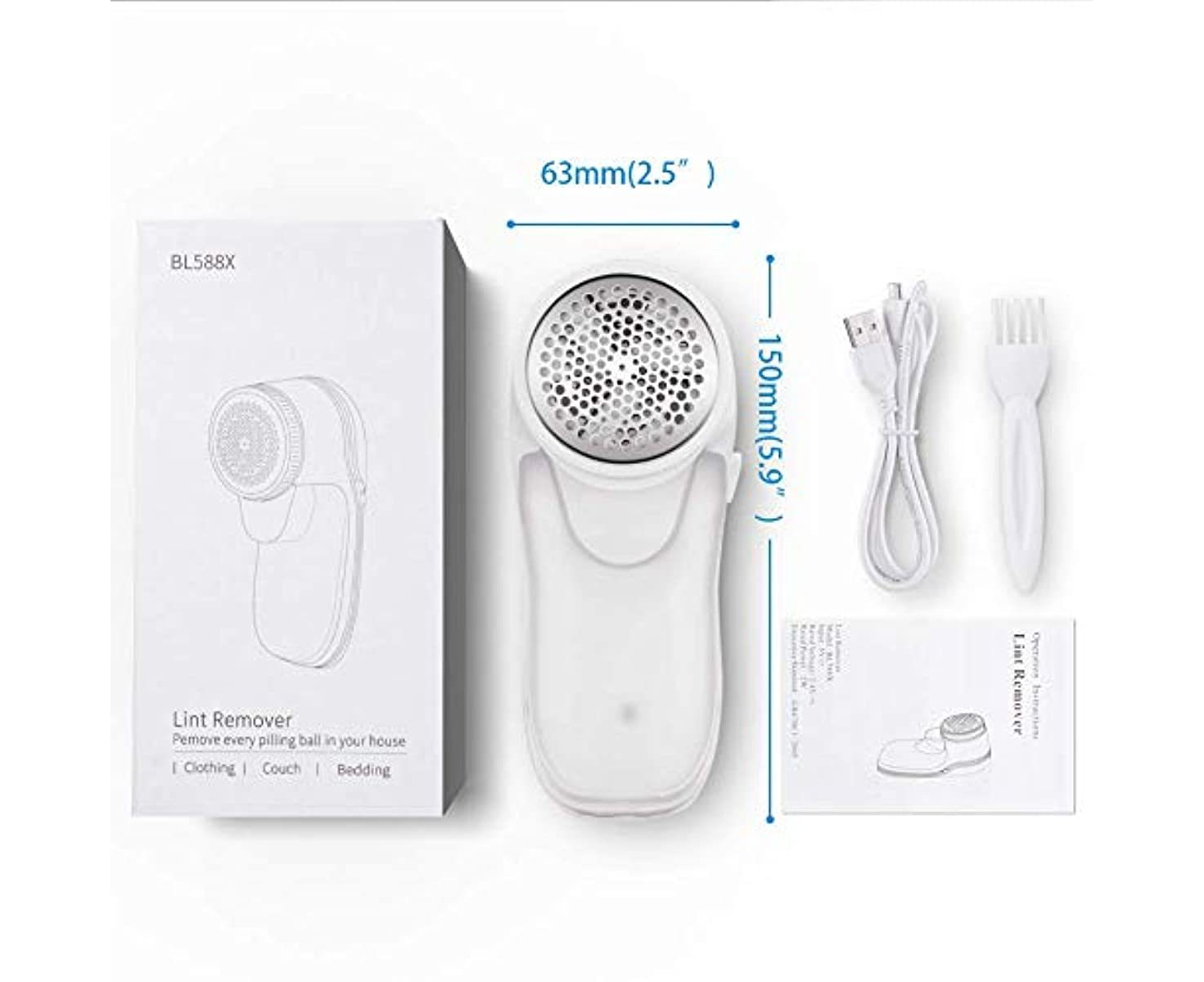 Fabric Shaver, Rechargeable Portable Electric Lint Remover With