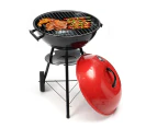 Portable Red Kettle Trolley Bbq Grill Charcoal