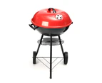 Portable Red Kettle Trolley Bbq Grill Charcoal