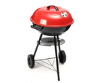 Portable Red Kettle Trolley Bbq Grill Charcoal