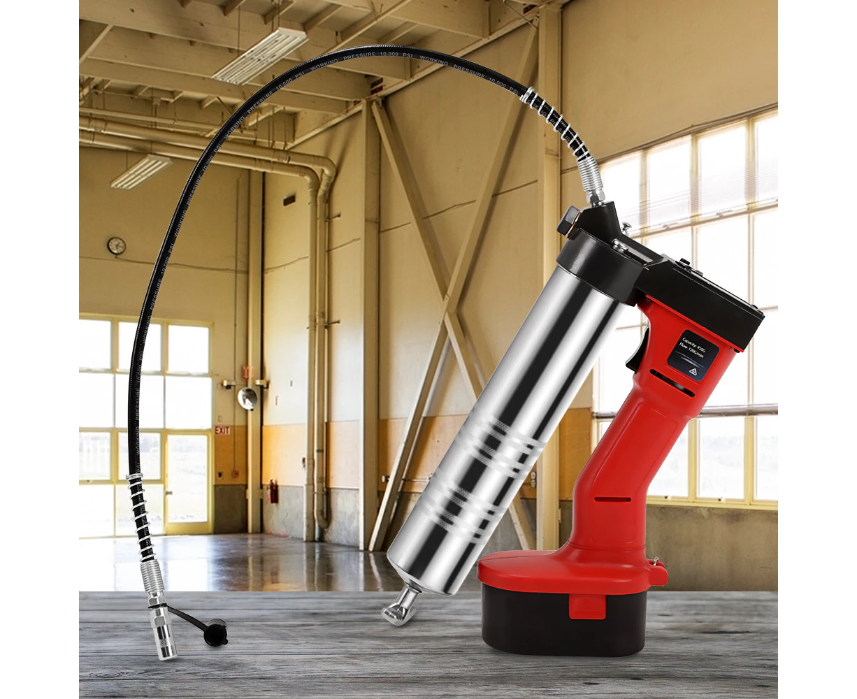 Giantz Grease Gun Cordless 20v 450g 9000PSI 76cm Hose Electric Battery Cartridge