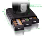 Single Serve Coffee Pod Holder,K-Cup Storage Drawer Organizer - Black