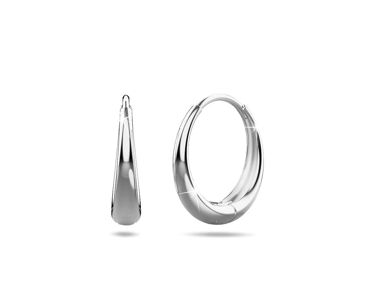 Ciara Chic Graduated Hoop Earrings White Gold