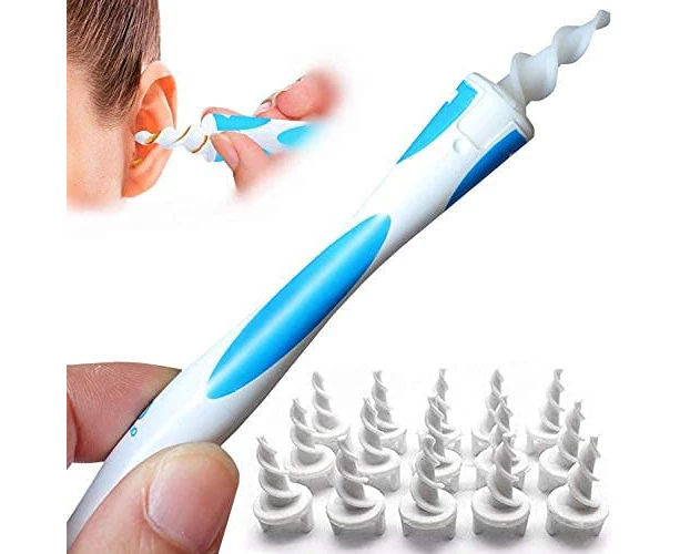 Spiral Ear Wax Removal with 16 Replacement Heads Safe Ear Wax Remover Reusable Ear Wax Removal Tool for Adult & Kids