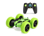 RC Car 2.4Ghz 4CH 1:16 360 Degree Flip Vehicle Toys with LED Light USB Charging Green