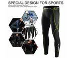 Skills Mens Compression Base layer Thermal Skin Tights Pants running Gym Yoga Shorts - BLACK/GREEN