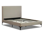 Istyle Modern Classic Cristian Double Fabric Bed Frame White Oak with Black Legs