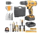MasterSpec  47PCs 12V Lithium Cordless Drill with 2 Batteries 6