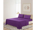 TEXLINK 1300TC Ultra-Soft Microfibre Bed Sheet Set - Purple