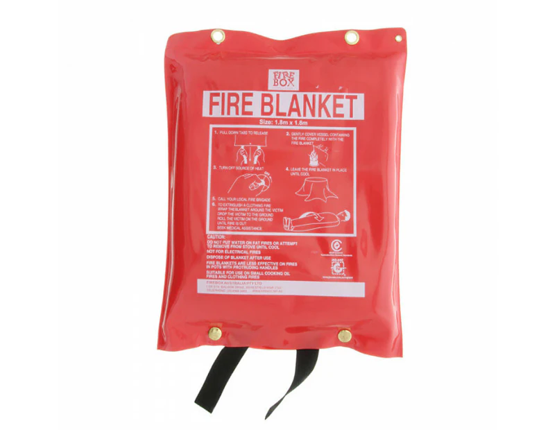 FIREBOX Flame Retardant 1.8M x 1.8M Fire Blanket Kitchen Car Office Warehouse Emergency