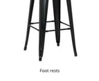 CafePro Tolix Replica Metal Cafe Bar Stoos 76cm - Office Chair, Kitchen, Dining Chair, gaming chair, Vanity Chair, Breakfast Bar Stool, Tolix Stools - Gloss Black