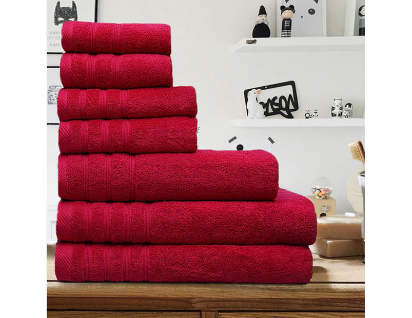 6 Pieces Pure Egyptian Cotton Towel Set - Black