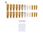 24Pcs/Set Nail Tip Good Ductility Fully Cover Ultra Thin French Luxury Fake Extra Long Press Nails for Manicure-G