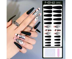 24Pcs/Set Nail Tip Good Ductility Fully Cover Ultra Thin French Luxury Fake Extra Long Press Nails for Manicure-C