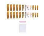 24Pcs/Set Nail Tip Good Ductility Fully Cover Ultra Thin French Luxury Fake Extra Long Press Nails for Manicure-G