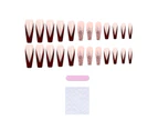 24Pcs/Set Nail Tip Good Ductility Fully Cover Ultra Thin French Luxury Fake Extra Long Press Nails for Manicure-F