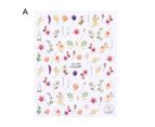 Nail Sticker Fabulous Flower Printing Ultra Thin Manicure Blossom Nail Art Decor for Lady-A