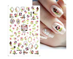 Nail Sticker Long-lasting Mixed Styles Self-Adhesive Flower Design Nail Art Decoration for Manicure-H