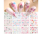 Nail Sticker Gloss Flower Printing Ultra Thin Water Blossoms Flowers Leaf Decals for Female-C