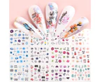 Nail Sticker Gloss Flower Printing Ultra Thin Water Blossoms Flowers Leaf Decals for Female-A