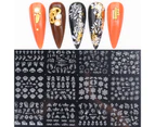 Nail Sticker Non-Fading 3D Effects Ultra Thin Gold Color Nail Polish Winter Art Decal Accesoires for Manicure-C