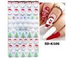 Nail Sticker Non-Fading 5D Effect DIY Christmas Stickers Nail Art Charms Snowflake Sliders Decoration for Manicure-C