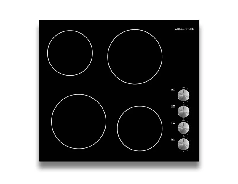 Kleenmaid Ceramic Glass Stovetop/Cooktop Burner Knob Control Kitchen Black 60cm