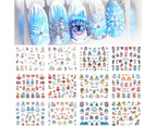 Nail Sticker Christmas Patterns 3D Effects Colorful Holographic Christmas Nail Snowflake Sliders for Manicure-A
